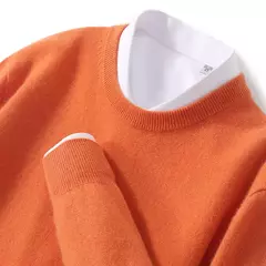Suéter de manga comprida com o pescoço, 100% lã merino, top solto quente, cor sólida, clássico, pulôver de malha, outono inverno - Wolf Magazine