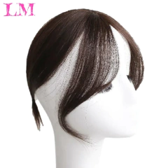 Lm fino 3d ar franja de cabelo em linha reta puro franja clipe em extensões de cabelo topper franja 3d invisível sem costura cabeça peruca de cabelo - loja online