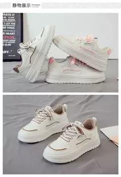 Sapatilhas femininas de plataforma, sapatos vulcanizados, sapatos de caminhada casuais, sapatilhas grossas, tênis branco, novo, 2022, 2024 - comprar online