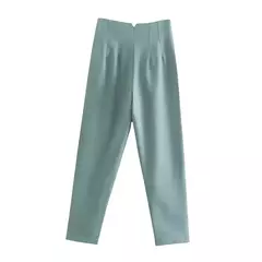 Imagem do TRAF-Calças de escritório de cintura alta femininas, calças formais de escritório, calças lápis, pretas, rosa, brancas para senhoras, moda