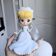 Bandai anime disney princesa elsa ariel alice neve branca q posket presentes de natal ou coleção genuína figura de ação modelo brinquedos - loja online