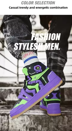 EVA Anime Joint Limit Sapatos de cano alto estilo casal tênis de basquete masculino esportes casuais sola de borracha respirável sapatos de verão - comprar online
