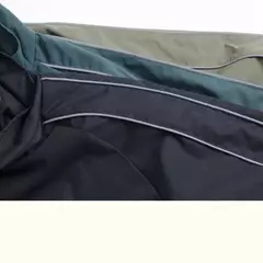 Blusão solto de retalhos masculino com bolsos, jaqueta bomber, zíper listrado, gola alta, impermeável, esportes ao ar livre, casual, outono na internet