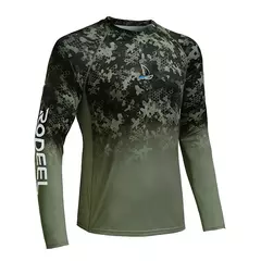 FEIYUE-Camisetas de Proteção Solar Respirável Masculina, Manga Comprida, Secagem Rápida, Caminhadas, Camisas de Pesca, Camuflagem, UPF 50 Plus, TOPS à Prova de UV