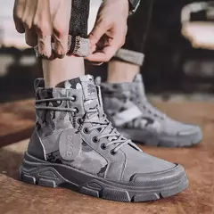 Imagem do Botas de deserto masculinas de cano alto, botas casuais masculinas, sapatos de treino masculinos confortáveis, tendência estilo britânico, moda ao ar livre, 2024