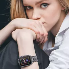 Imagem do Bracelete de Aço Inoxidável para Apple Watch, Pulseira de Luxo, Série 6, 5, 4, 3, 2, SE, 44mm, 42mm, 40mm, 45mm, 41mm, ultra 2, 49mm