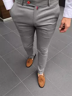Calça casual diária de negócios masculino, cintura alta, justa, cor sólida, Europa e Estados Unidos, moda, 4 temporada - loja online