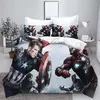 Conjunto de cama Disney Marvel Os Vingadores, Roupa de cama infantil, Anime Cartoon, Capa de edredão e fronha
