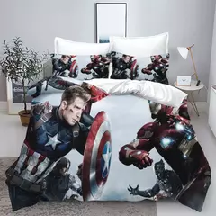 Conjunto de cama Disney Marvel Os Vingadores, Roupa de cama infantil, Anime Cartoon, Capa de edredão e fronha