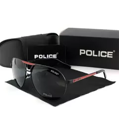 Óculos Polarizados Police Sunglasses para Homens e Mulheres, Metal Sun Glasses, Travel Eyewears, Pilot Goggle, Proteção UV 400, Alta Qualidade, P8480 na internet