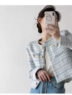 Imagem do ITOOLIN-Cardigã elegante de Tweed feminino, casaco curto com bolso, jaqueta de peito único, outwear solto, outono, inverno, 2023