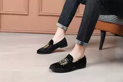 Sapatos de couro de camurça para homens, sapatos de casamento, sapatos baixos Oxford, mocassins bordados, tamanho grande, alta qualidade, designer, luxo, festa - comprar online