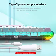 E-YOOSO Z11T USB com fio, teclado de jogos mecânico, azul, vermelho, chave 61 teclas, gamer, russo, brasileiro, português para computador portátil