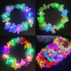 Coroa de flor com luzes LED, luminosas Headbands, decoração de festa Glow-in-the-Dark, Glow-in-the-Dark, festa Headband, G10 - loja online