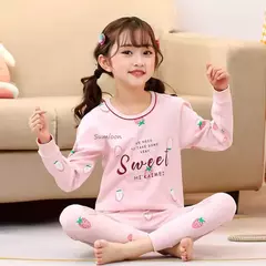 Conjuntos de pijama de algodão de manga comprida infantil, Roupa infantil, Pijama adolescente, 6 anos, 8 anos, 10 anos, 12 anos, 14 anos, Outono - comprar online