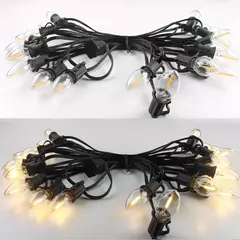 Impermeável String Light com Cabo Elétrico, E12 Sockets, C7 Base, UE 220V, EUA 110V, Hold Lâmpada, Conectável, Casamento, Decoração de Natal - comprar online