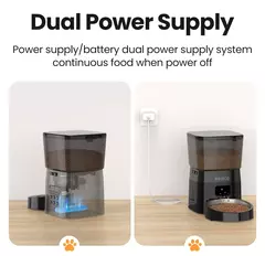 Rojoeco alimentador automático para animais de estimação, versão com botão, dispensador automático de comida para gatos, acessórios, controle inteligente, alimentador para animais de estimação para gatos, cães, alimentos secos