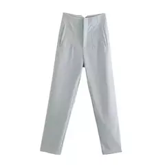 Imagem do TRAF-Calças de escritório de cintura alta femininas, calças formais de escritório, calças lápis, pretas, rosa, brancas para senhoras, moda