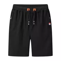 Shorts de suor com elástico na cintura masculino, bermudas masculinas, plus size, treino, casual, calção de jogger monocromático, bolsos, verão, 2022 - comprar online