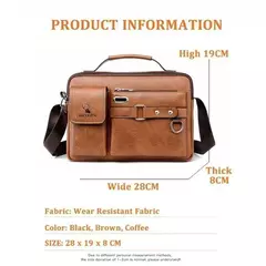 Bolsa mensageiro tiracolo de couro masculina, maleta de ombro empresarial, bolsa casual de viagem de grande capacidade, nova moda na internet
