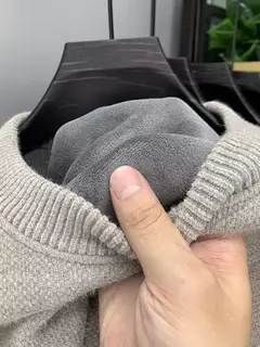 Suéter de lã quente com o pescoço masculino, pulôveres de malha casual bordados, Roupa interior térmica grossa, Inverno - Wolf Magazine