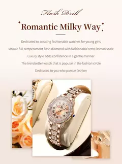 Imagem do OLEVS Relógios das Mulheres Moda Original Quartzo Relógio De Pulso para Senhoras Roman Dial Deslumbrante Diamante Impermeável Luminoso Luxo Novo