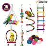 Conjunto de brinquedos para papagaios, variedade de brinquedos, acessórios para gaiola, seguros e duráveis, calopsitas, 16 pacotes