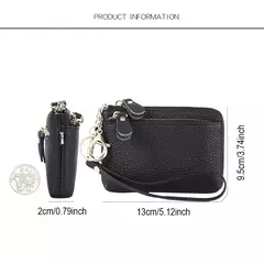 Imagem do Royal Bagger-carteira curta para mulheres, couro genuíno de vaca, bolsa de embreagem fofa, porta-moedas com zíper, porta-cartão com chaveiro, na moda
