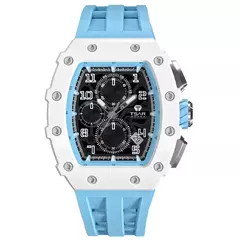 Tsar bomba tonneau relógios masculinos cristal de safira relógio de pulso vermelho à prova dwaterproof água cronógrafo data luxo presente natal para homem