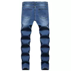 Jeans slim-fit rasgado e desbotado masculino, calça casual vintage na moda, estilo europeu e americano, S-XXXL, novo, 2024 - comprar online