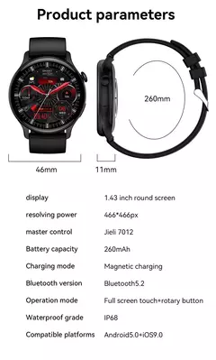 Smartwatch True AMOLED para mulheres, tela feminina, sempre mostrar a hora, 466x466 HD, rastreador de saúde, chamadas de voz, smartwatch para Xiaomi, 2024 - comprar online