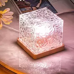 Projetor de ondulação de água rotativo dinâmico, luz noturna, 16 cores, lâmpada de cristal de chama para sala de estar, estudo, quarto, rotação dinâmica - loja online