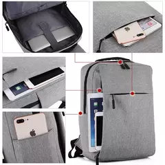 Impermeável Nylon Laptop Mochila para Homens, Mala De Viagem, Carregamento USB, Mochilas Escola De Computador, 15.6";;VERDADEIRO;;"black - comprar online