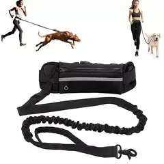 Trela de cachorro mãos livres para corrida andando trela reflexiva com saco da cintura cinto elástico retrátil corda de tração do cão produtos para animais de estimação