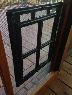 Imagem do Porta de tela para animais de estimação, porta com fechadura para gato, porta de plástico para cães de estimação, à prova de mosquitos, janela de segurança, portão de aba, cerca para cães