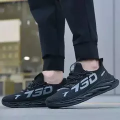 Tênis casual de slip-on masculino, tênis de corrida respirável, caminhada e treinamento ao ar livre, tênis na moda - loja online