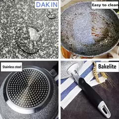 Frigideira Antiaderente de Pedra Durável, Frigideira de Caldeirão, Panelas de Fogão de Indução, Ovo Panqueca, Fogão a Gás, Home Wok, 28 cm, 26 cm, 24 cm, 20cm na internet