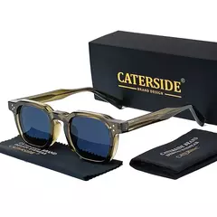 Caterside retro punk masculino óculos de sol pequeno quadro quadrado design personalizado óculos de sol feminino viagem festa negócios festival presente