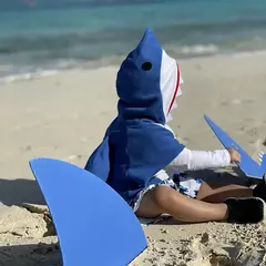 Imagem do Traje de tubarão azul para bebês fantasia de halloween para crianças multicolorido tubarão com capuz para criança 2022 novo cosplay purim carnaval