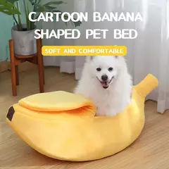 Banana gato cama casa engraçado bonito aconchegante gato esteira camas quente durável portátil pet cesta canil cão almofada gato suprimentos multicolorido na internet