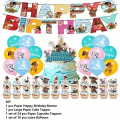 2024 moana festa tema vestir-se adereços dos desenhos animados anime figura tamatoa maui festival cosplay festa adereços banner balão bolo topper - Wolf Magazine