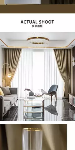 Imagem do American Retro Thicken Dourado Cortinas De Luxo, Sala De Estar, Quarto, Janela De Jantar, Moda Personalizada, Jacquard, Tule Branco