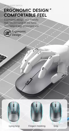 2.4g mouse sem fio tipo-c recarregável bluetooth mouse 1600dpi silencioso clique portátil jogo de escritório ratos sem ruído para computador portátil na internet