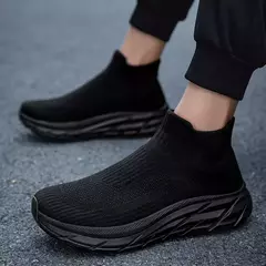 Tênis de malha respirável para homens e mulheres, meias casuais, tênis esportivo, botas de tornozelo, tênis slip-on, moda - Wolf Magazine