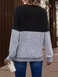 Camisas femininas coloridas com decote v, camiseta de manga comprida, tops casuais da moda, pulôver primavera e outono - Wolf Magazine
