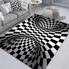 3D Vortex Ilusão Tapete para Sala de Estar, Decorações Home, Sofá Mesa Tapetes Grande Área, Bedside Foot Mat Quarto, Não-Slip Capacho - loja online