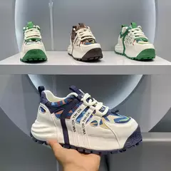Primavera outono novos tênis masculinos de luxo alto fundo grosso juventude sapatos casuais confortáveis duráveis respirável tênis de corrida esportes - Wolf Magazine