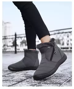Mulheres Botas Watarproof Ankle Boots Para As Mulheres Sapatos de Inverno Manter Botas de Neve Quente Feminino Zipper Botines Botas Inverno Mujer
