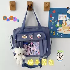 Bolsa Crossbody de Nylon Transparente para Mulheres Bolsa de Ombro Bolsa JK Meninas Japonesas do Ensino Médio, Bolsa de Livro Transparente, Segundo Elemento na internet