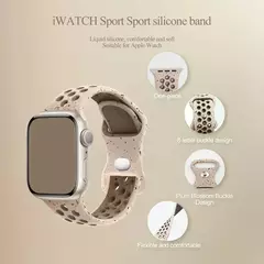 Correia Desportiva Respirável para Apple Watch, Band, Correa, iWatch Series 8, SE, 7, 6, 5, 9 Ultra, 44mm, 49mm, 45mm, 40mm, 41 milímetros, 38 milímetros, 42 milímetros - loja online
